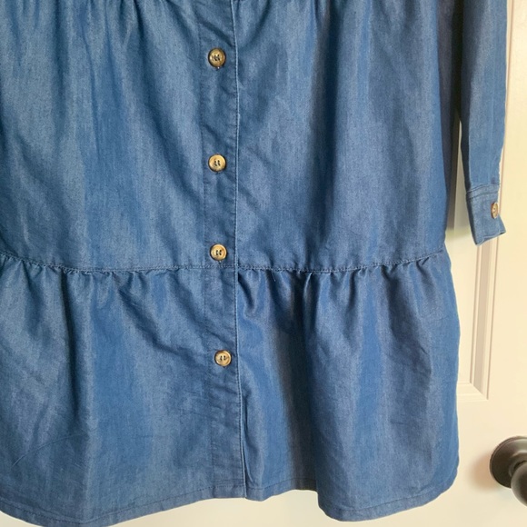 Derek Heart Tiered Button Front Denim Dress - Picture 2 of 4